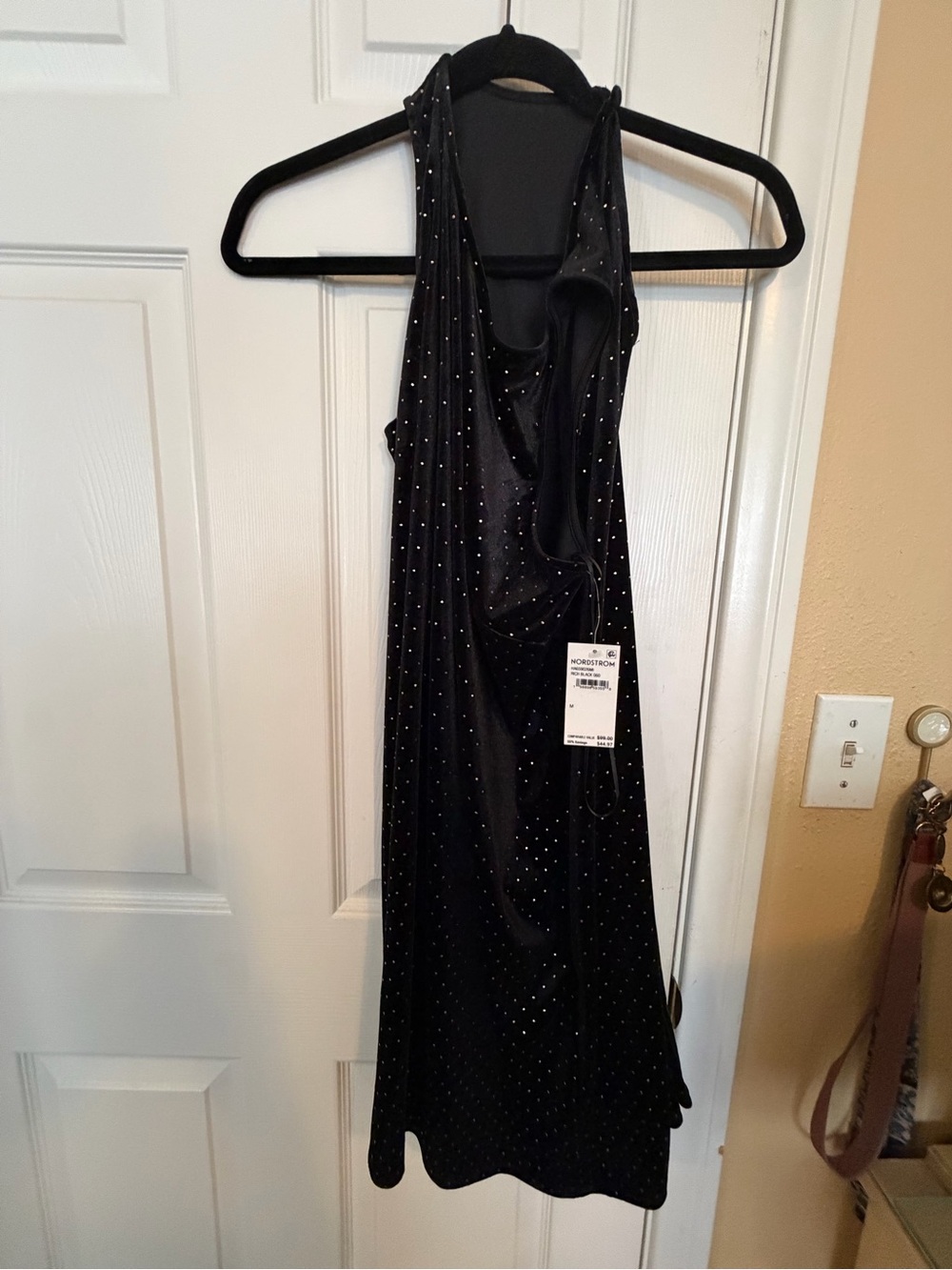 Black Velvet Dress with sparkly Dots